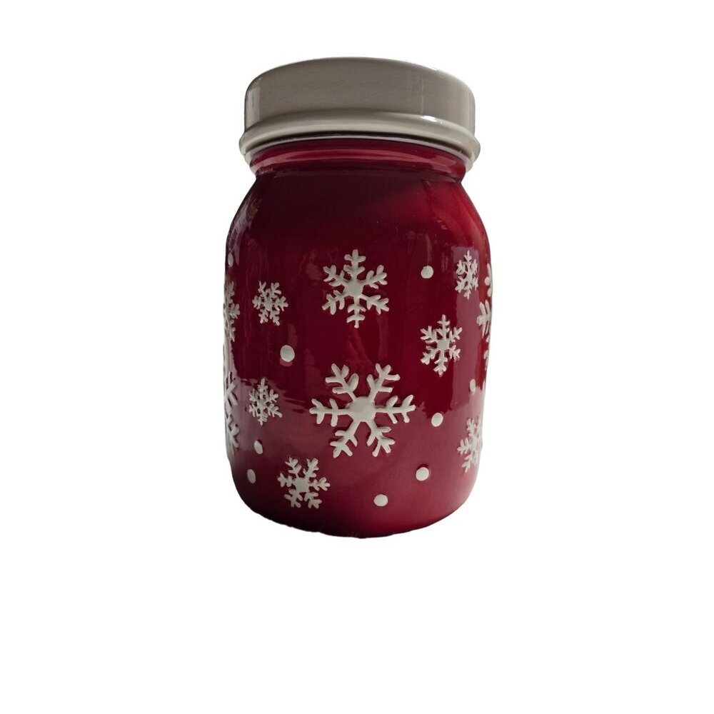 Holiday Time Red Snowflake‎ Ceramic Cookie Jar